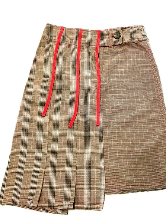 Promod Dresses & Skirts - Promod Asymmetrical Plaid Skirt Red Trim Size EU 38 France
